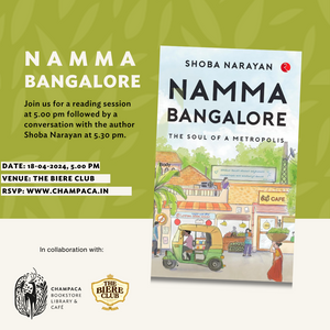 Book Reading and Discussion on Namma Bangalore with Shoba Narayan at The Biere Club | 18 April 5 pm