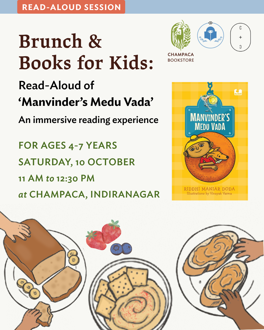 Brunch & Books for Kids: Read-Aloud of ‘Manvinder’s Medu Vada’