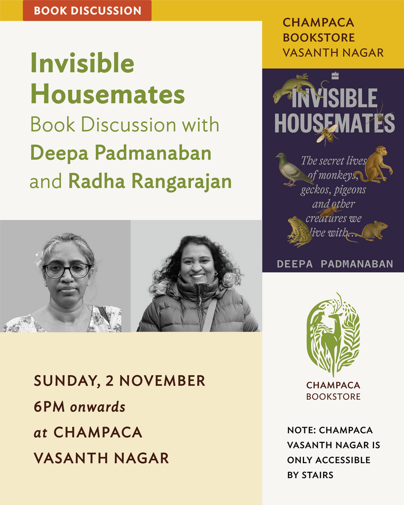 Book Discussion: Invisible Housemates with Deepa Padmanaban and Radha Ranagarajan | 2 November, 6PM |  Champaca, Vasanth Nagar