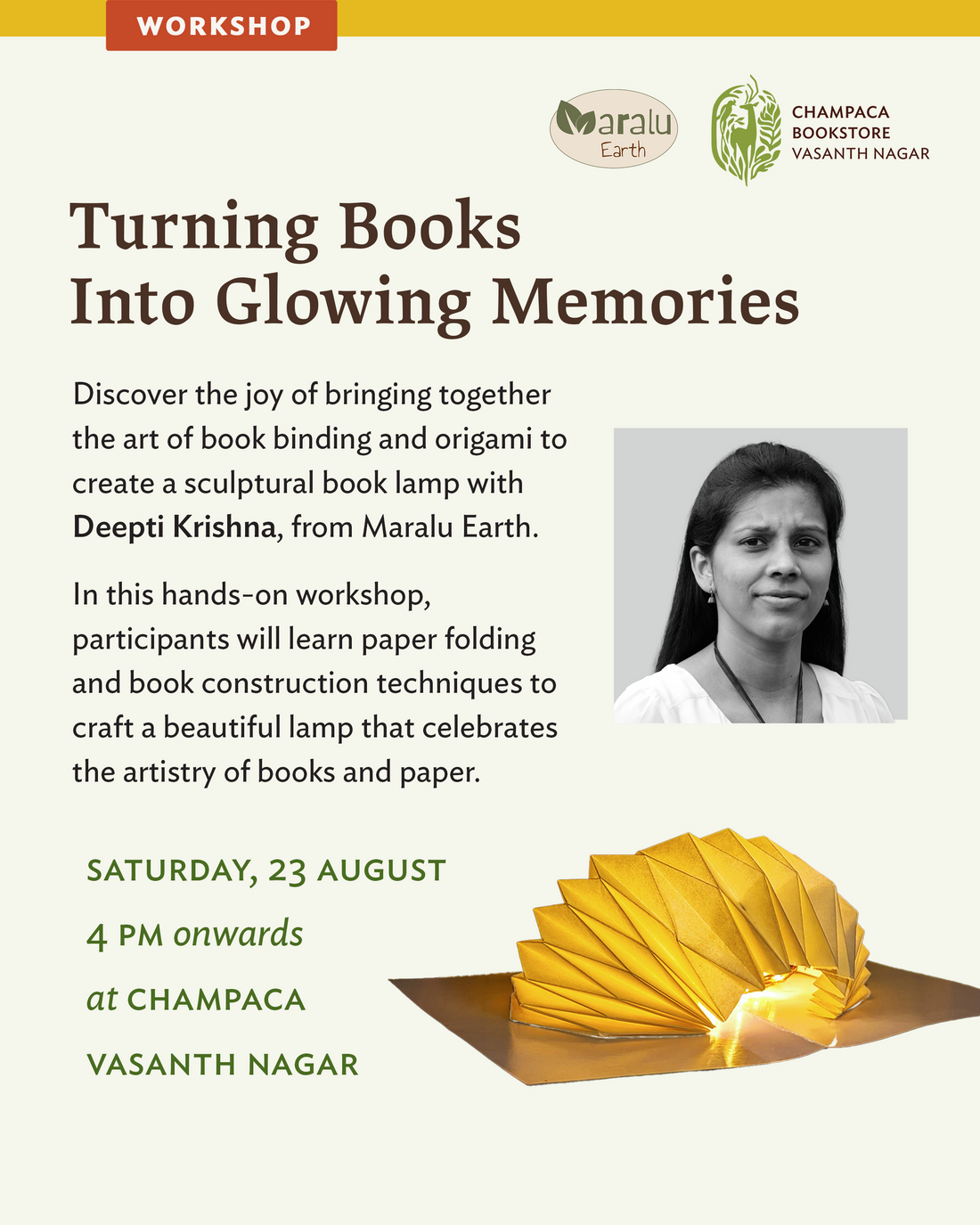 Workshop: Book Lamp Making with Deepti Krishna