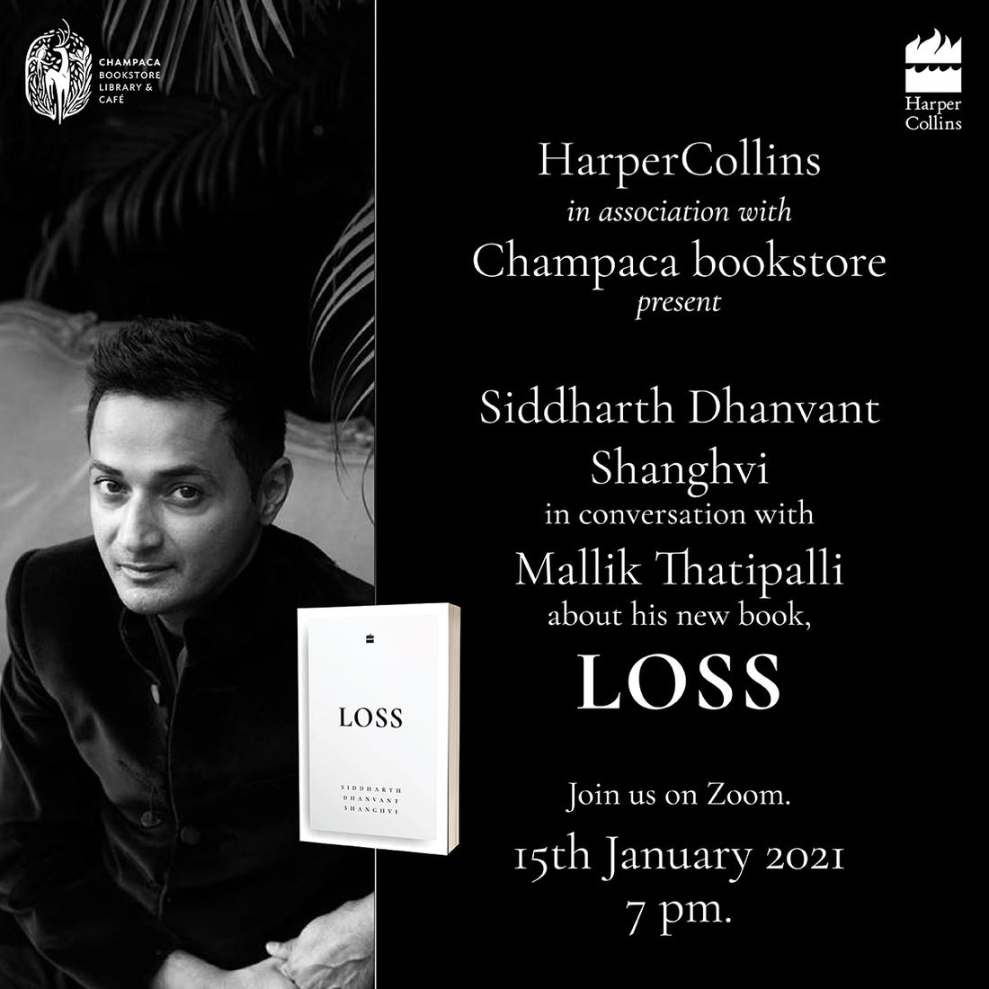 Loss — Author Siddharth Dhanvant Shanghvi in conversation with Mallik Thatipalli