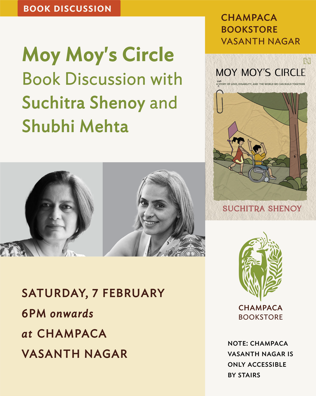 Moy Moy's Circle: Discussion with Suchitra Shenoy and Shubhi Mehta  | 7 February, 6PM Onwards | Champaca, Vasanthnagar
