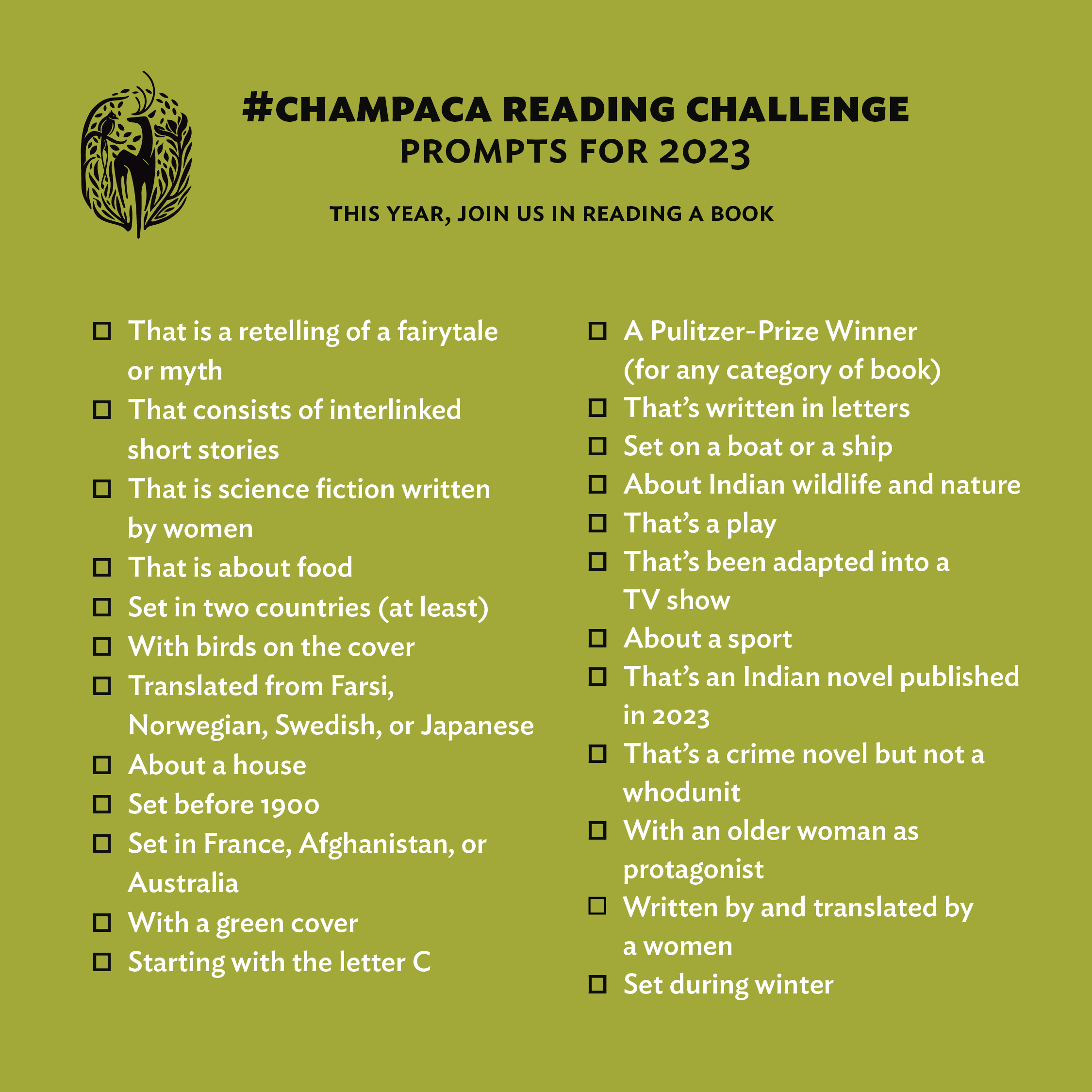 The Champaca Reading Challenge: 2023! – Champaca Bookstore