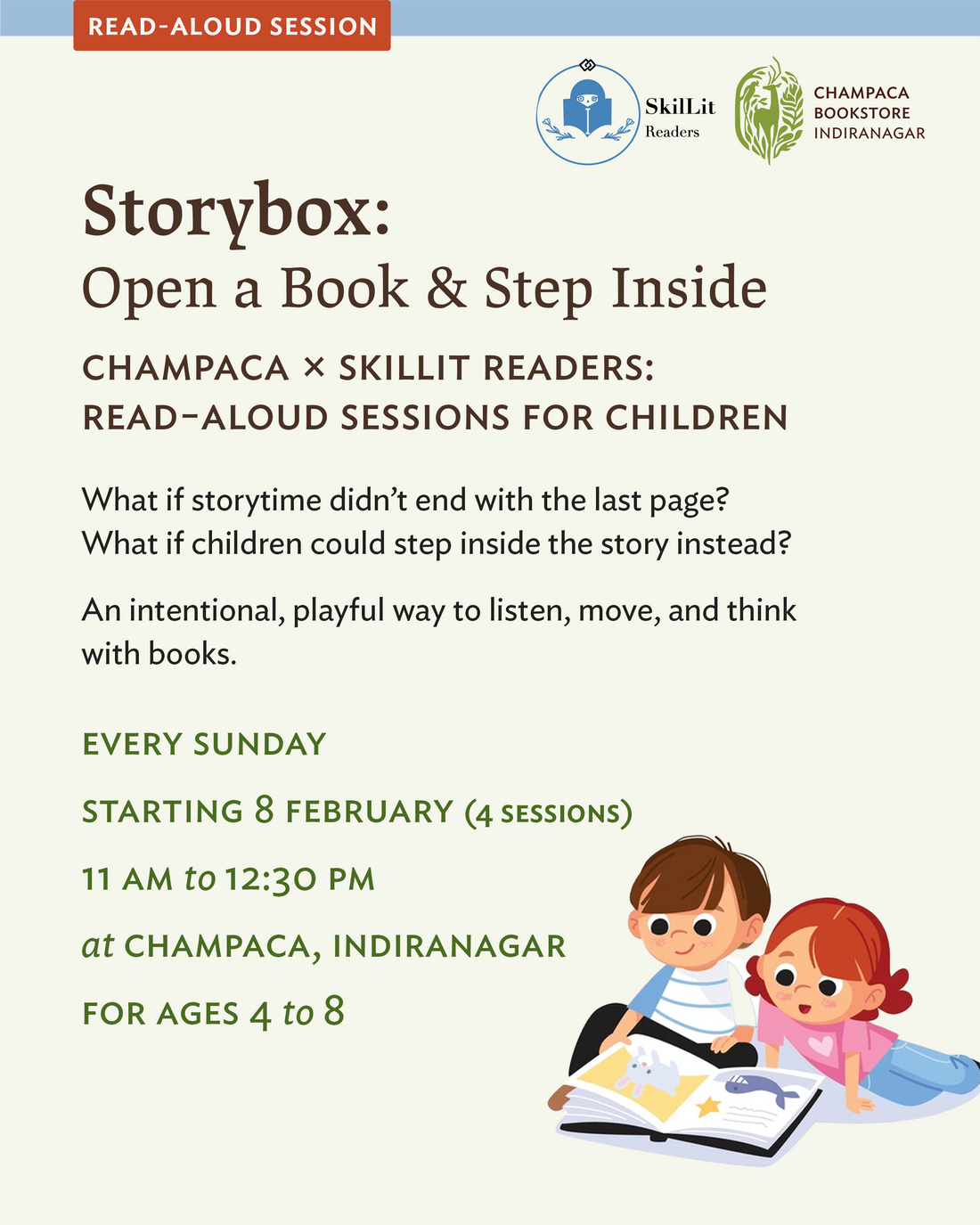 Storybox: Open a Book & Step Inside | Champaca x SkilLit Readers: Read-aloud Sessions for Children | Champaca, Indiranagar