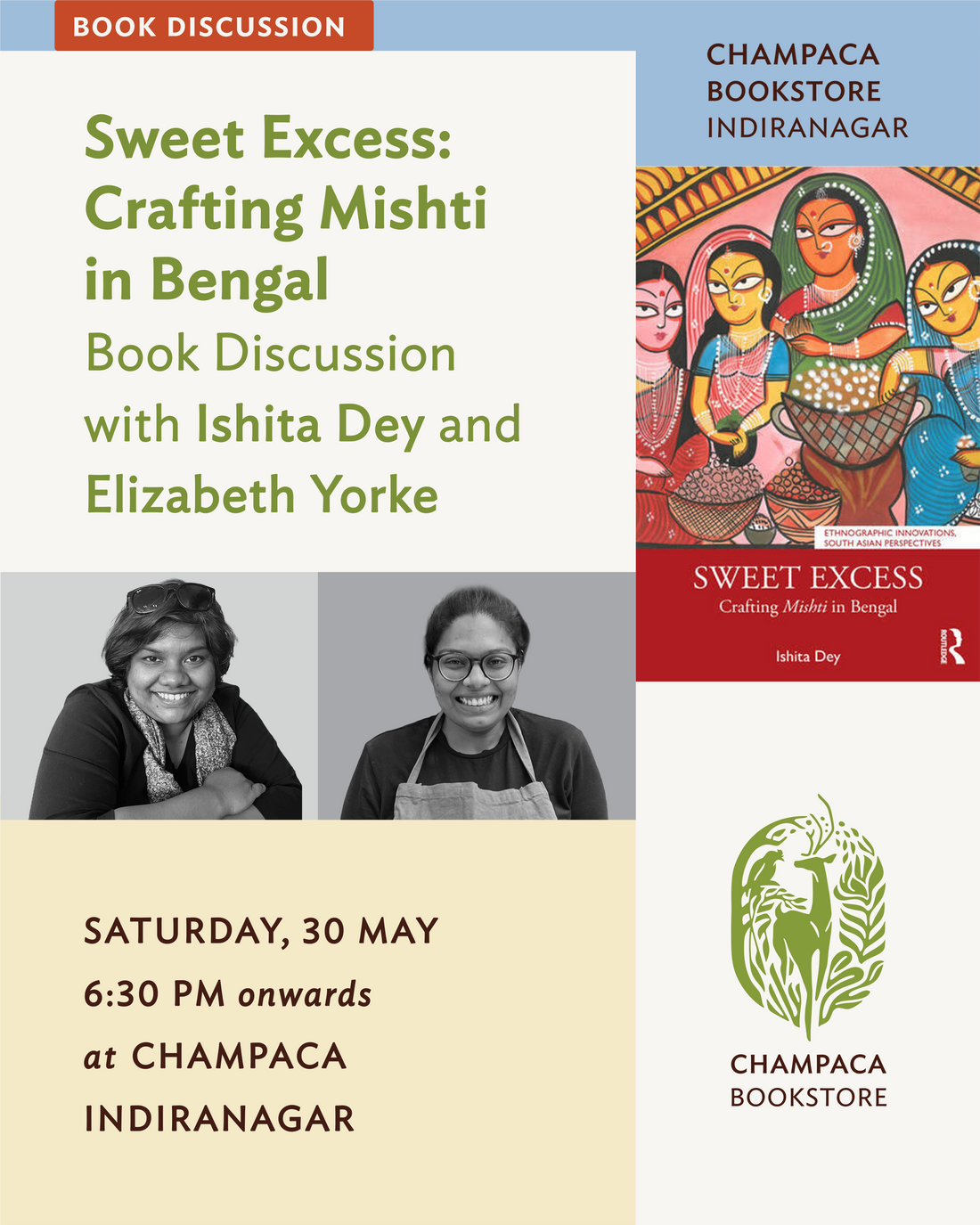 Book Discussion: Sweet Excess-Crafting Mishti in Bengal by Ishita Dey. In conversation with Elizabeth Yorke
