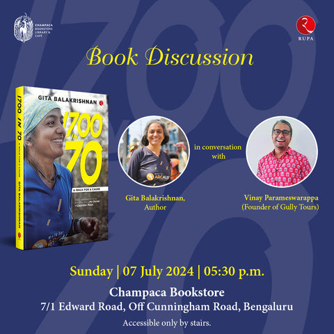 Book Discussion:  1700 in 70 with Gita Balakrishnan and Vinay Parameswarappa | 7 July 5:30 PM
