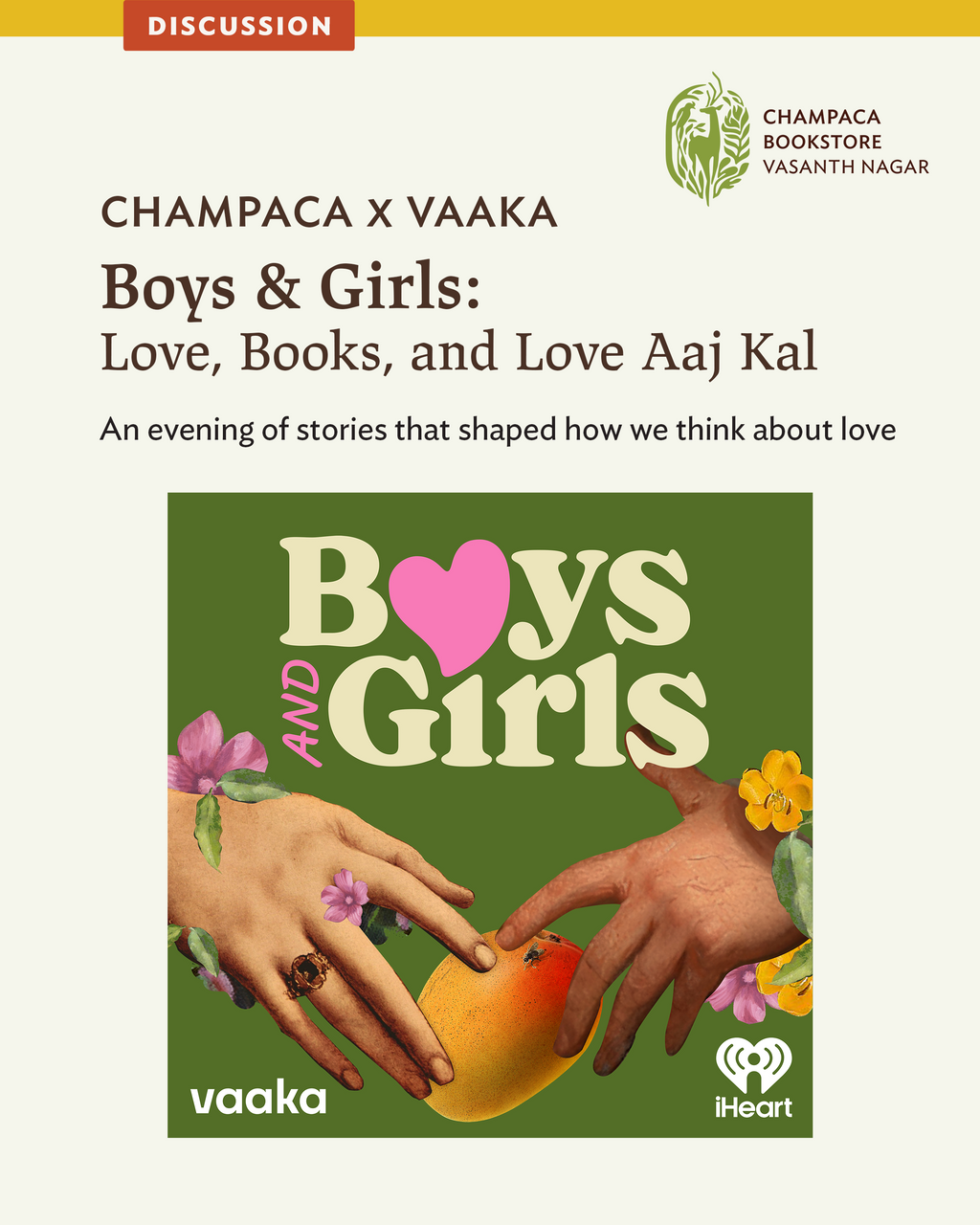 Boys & Girls: Love, Books and Love Aaj Kal. A conversation with Vaaka Media’s Radhika Viswanathan, Samyuktha Varma, and Menaka Raman about stories that shaped how we think about love.