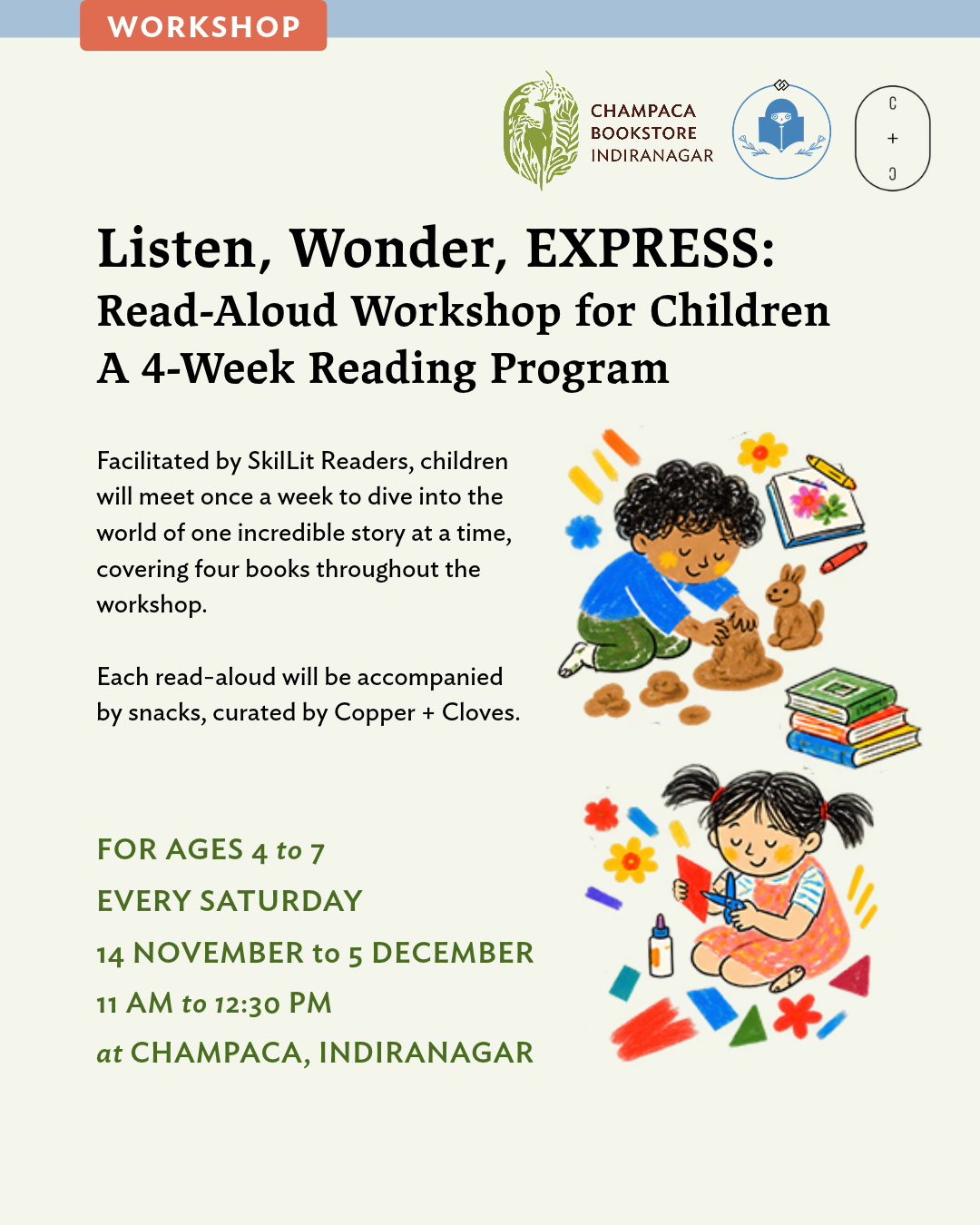 ‘Listen, Wonder, EXPRESS’: Read-Aloud Workshop for Children