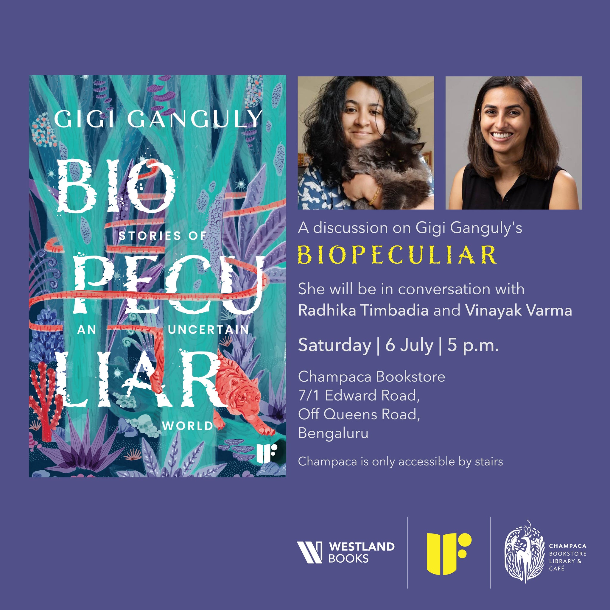 Book Discussion: BIOPECULIAR by Gigi Ganguly, in conversation with Vinayak Varma and Radhika Timbadia | 6 JULY 5 PM