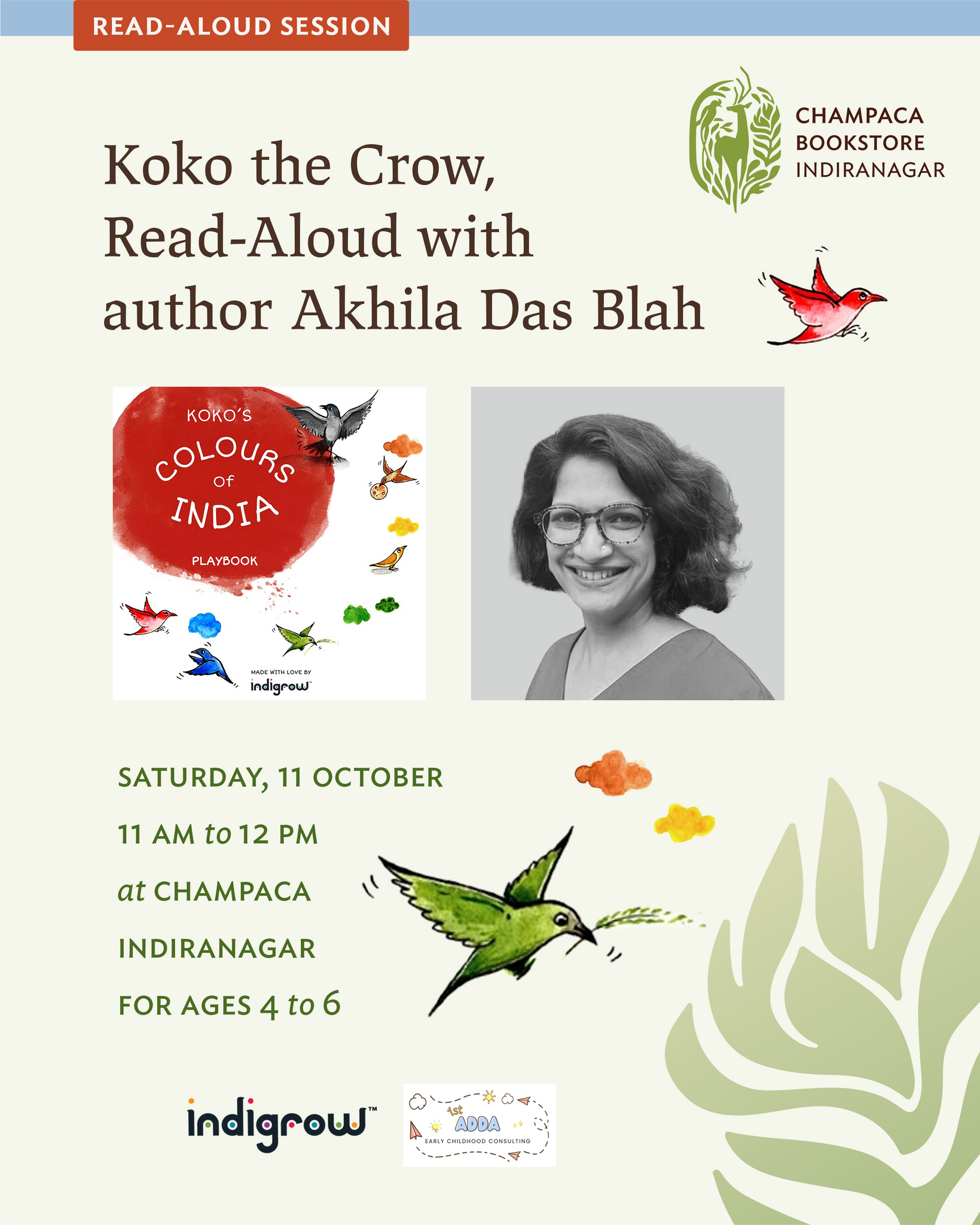 Koko’s Colours of India Read Aloud with Akhila Das Blah |11 October 2025 | Champaca Bookstore, Indiranagar