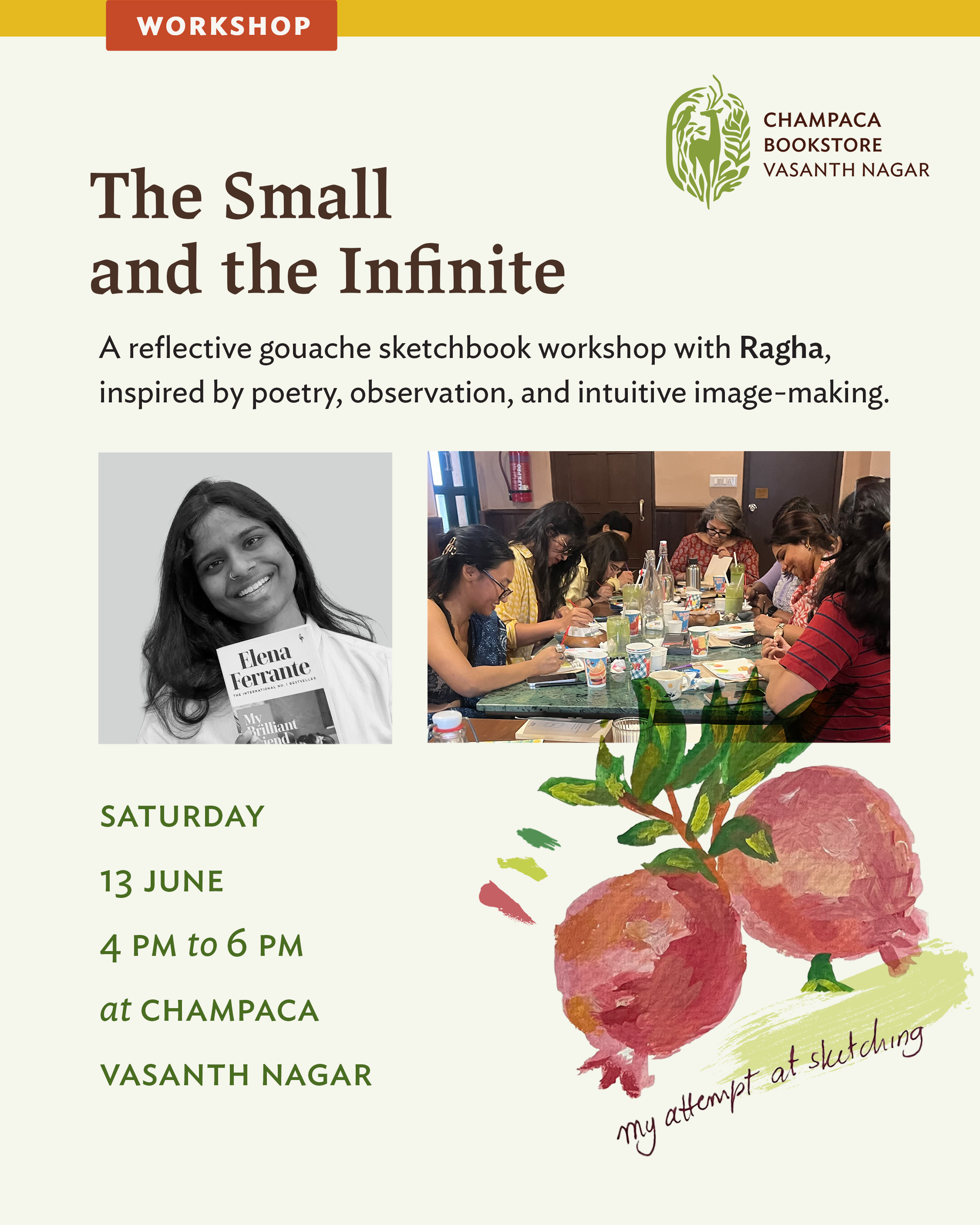 The Small and the Infinite: A Gouache Sketchbook Workshop with Ragha inspired by Poetry