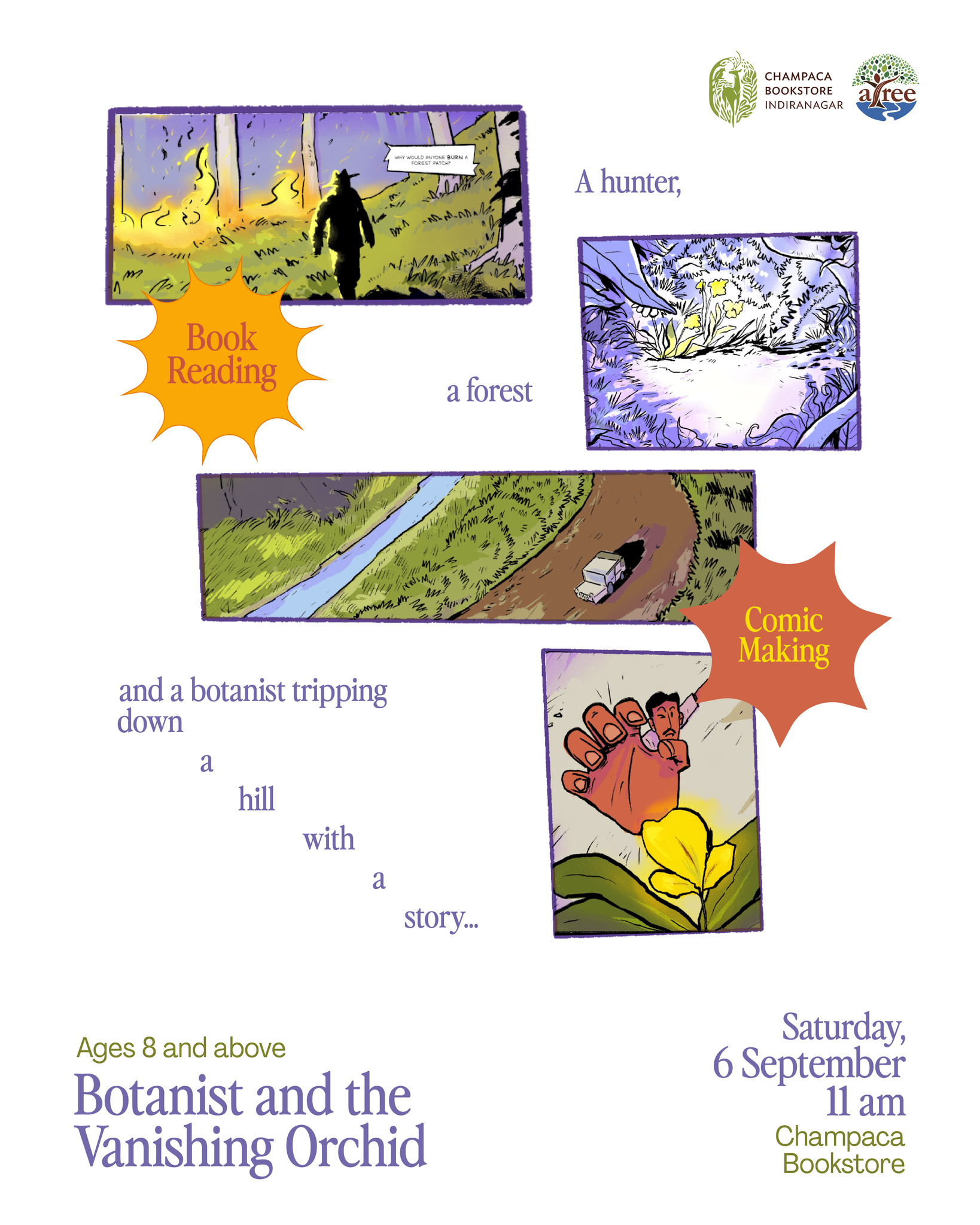Book Reading & Comic Making Workshop: Botanist and the Vanishing Orchid | Champaca, Indiranagar | 6 September, 11 AM
