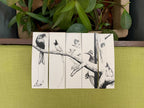 Set of five illustrated bookmarks of birds of South India