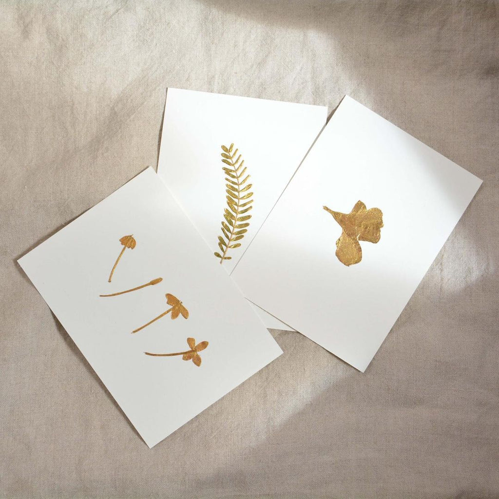 Gold Flowers Postcards