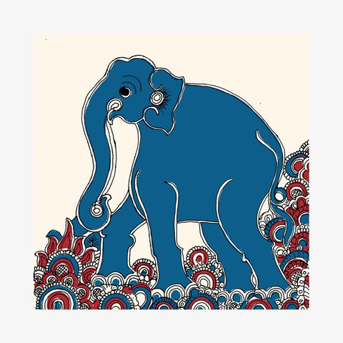 Kalamkari Elephant Card